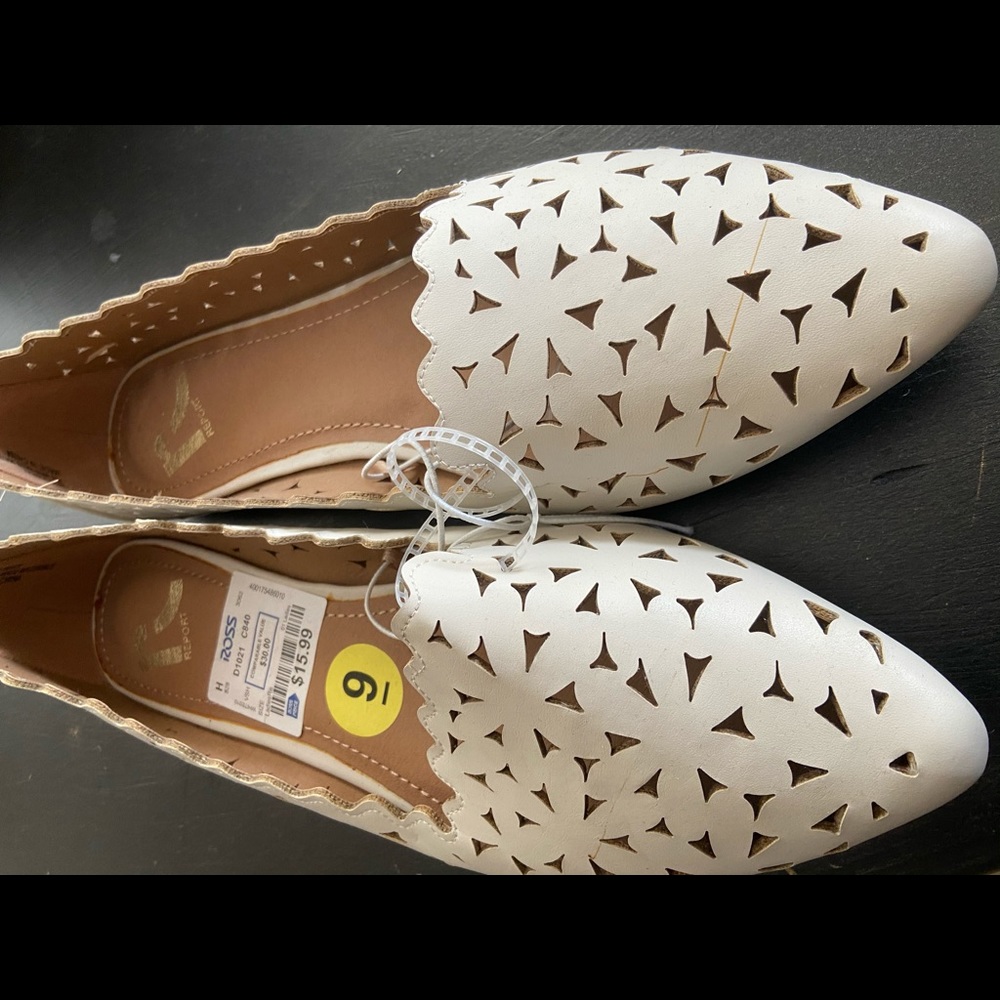 Brand new white flats!!